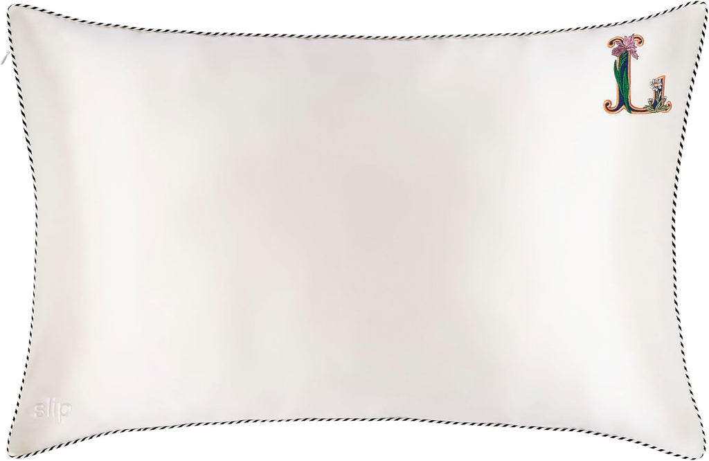 slip The Original Queen Pure Silk Pillow Case - 100% Pure 22 Momme Mulberry Silk - Queen Standard Size - Anti-Aging, Anti-BedHead, Anti-Sleep Crease, Initial Collection: Letter L (20' x 30')