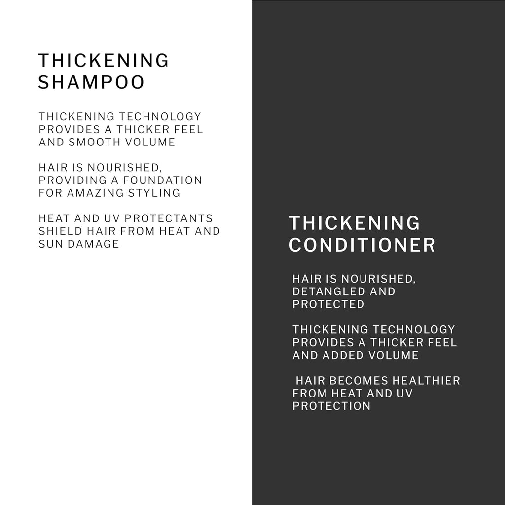 SACHAJUAN Thickening Shampoo and Conditioner Set | Ocean Silk & Thickening Technology to Add Volume and Nourish Hair | Heat & UV Protection | Vegan & Paraben-Free | Set of 2 (33.5 oz)