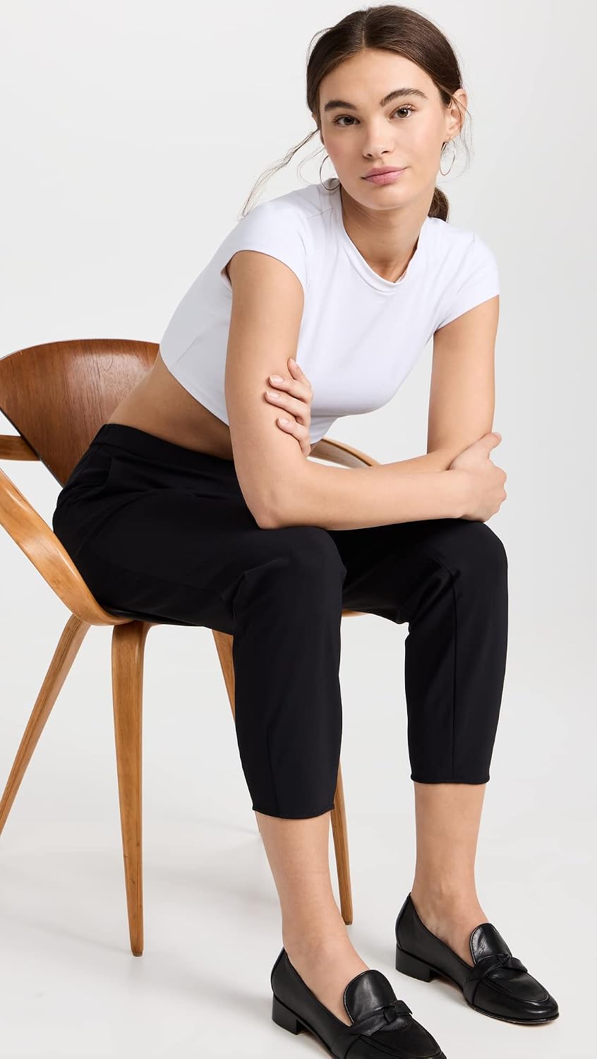Theory Women's Tapered Dart Pull-on Pant in Precision Ponte