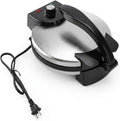 Mumusuki 10in Electric Tortilla Maker, Knob Temperature Control Non Stick Roti Maker with Stainless Steel Cover for Home Shop Restaurant 110V US Plug