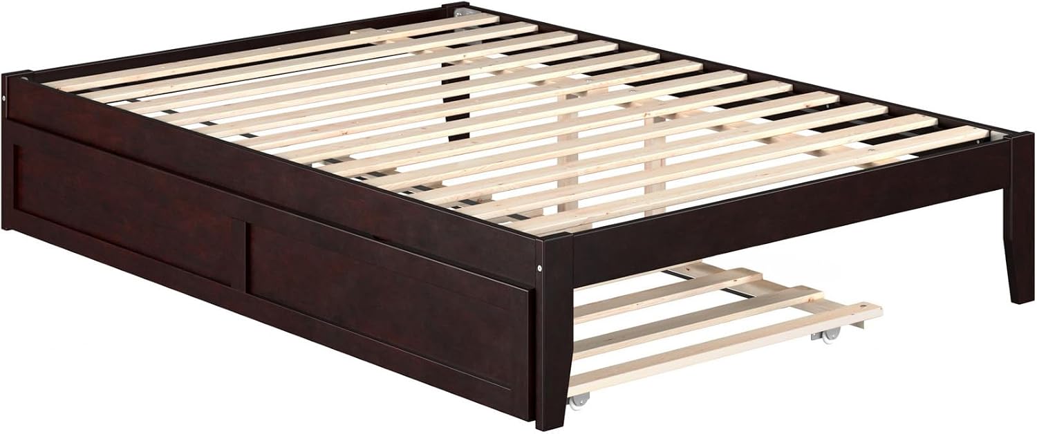AFI Colorado Full Size Platform Bed with Twin Trundle and Charging Station in Espresso