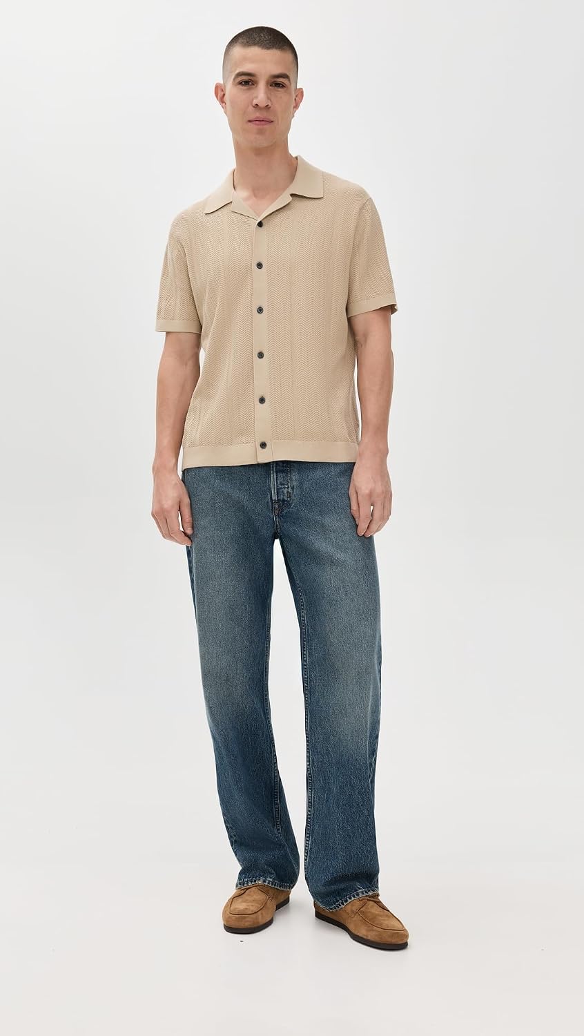Theory Men's Camp Collar Shirt in Cotton Twist