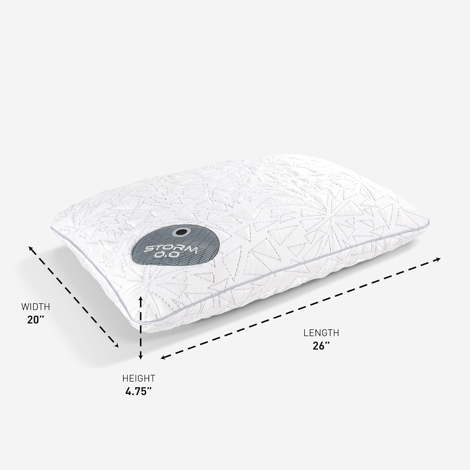 Bedgear Storm Performance Pillow – 0.0 - Cooling Bed Pillow for Hot Sleepers - Medium Firmness Pillow for All Sleep Positions, Washable & Removable Cover - 20' W x 26' L x 4.75' H