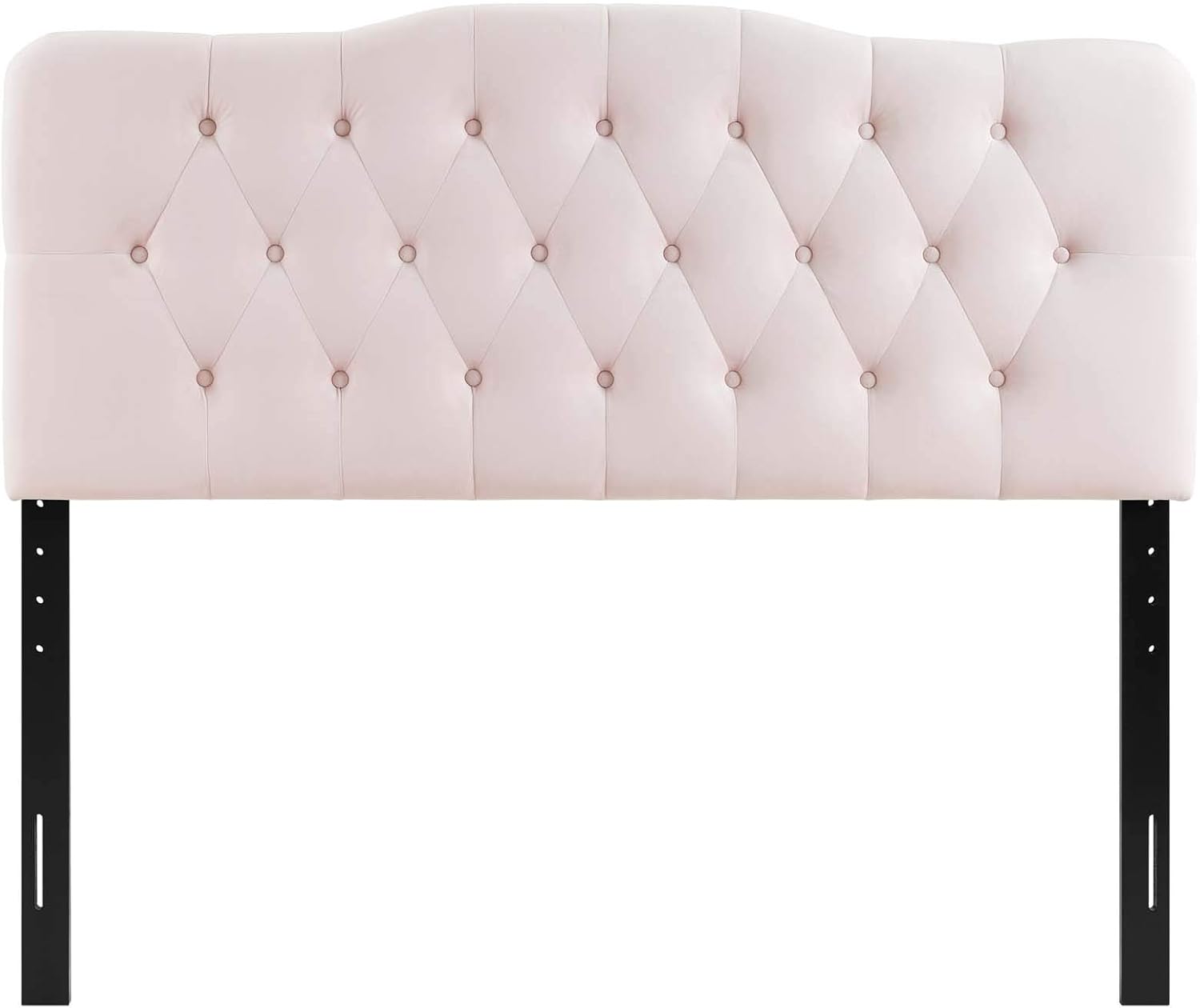 Modway Annabel Diamond Tufted Performance Velvet Queen Headboard in Pink