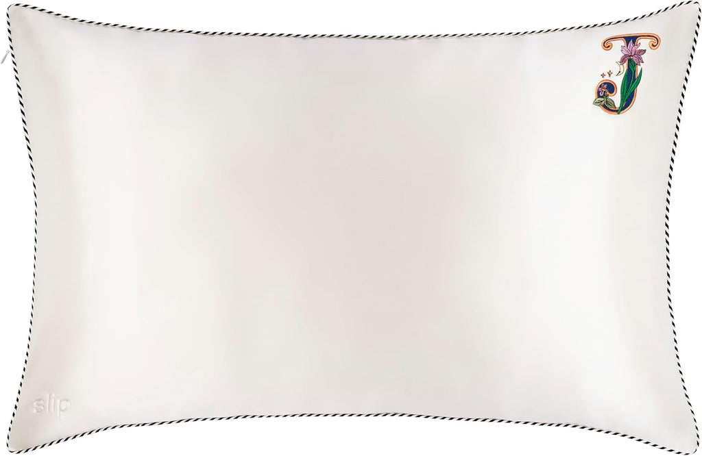 slip The Original Queen Pure Silk Pillow Case - 100% Pure 22 Momme Mulberry Silk - Queen Standard Size - Anti-Aging, Anti-BedHead, Anti-Sleep Crease, Initial Collection: Letter J (20' x 30')