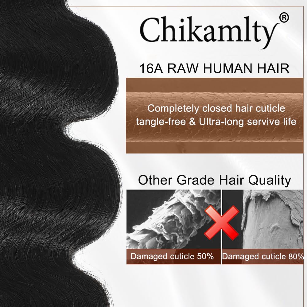 Raw Bundles Human Hair, 16A Raw Burmese Hair Body Wave Bundles, 12 14 16 Inch, 3 Years Service Life, Keep Texture Silky Soft Tangle-Free after Multiple Washes