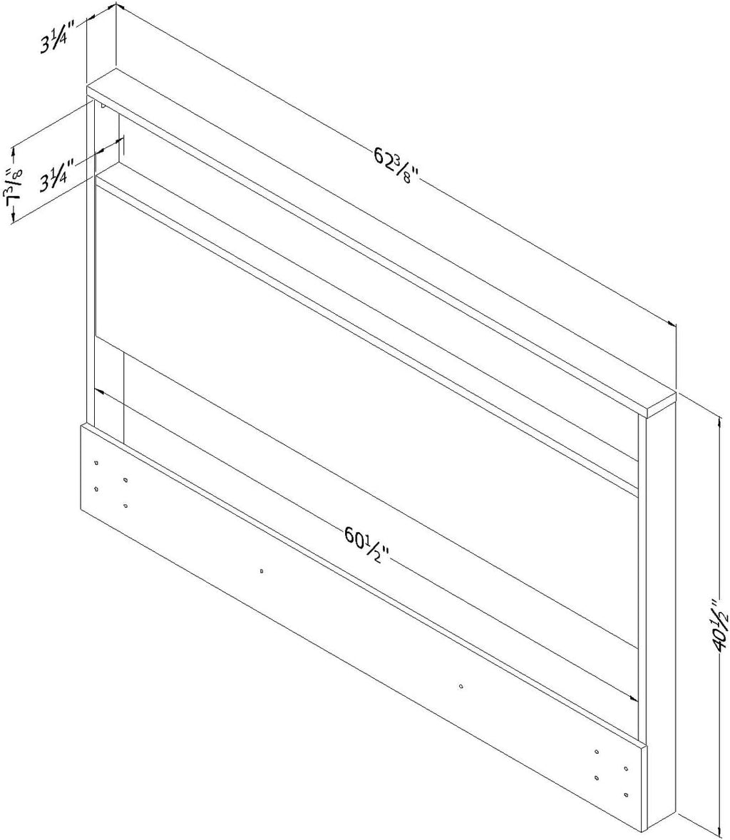 South Shore Holland Headboard (54/60''), Full/Queen, Natural Walnut