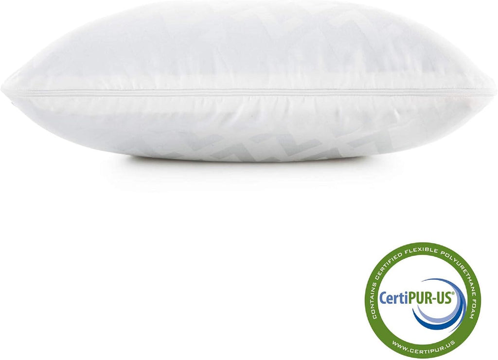 MALOUF Z Side Sleeper Shoulder Cutout Dough Memory Foam Pillow with Liquid Gel Layer-Queen, Blue