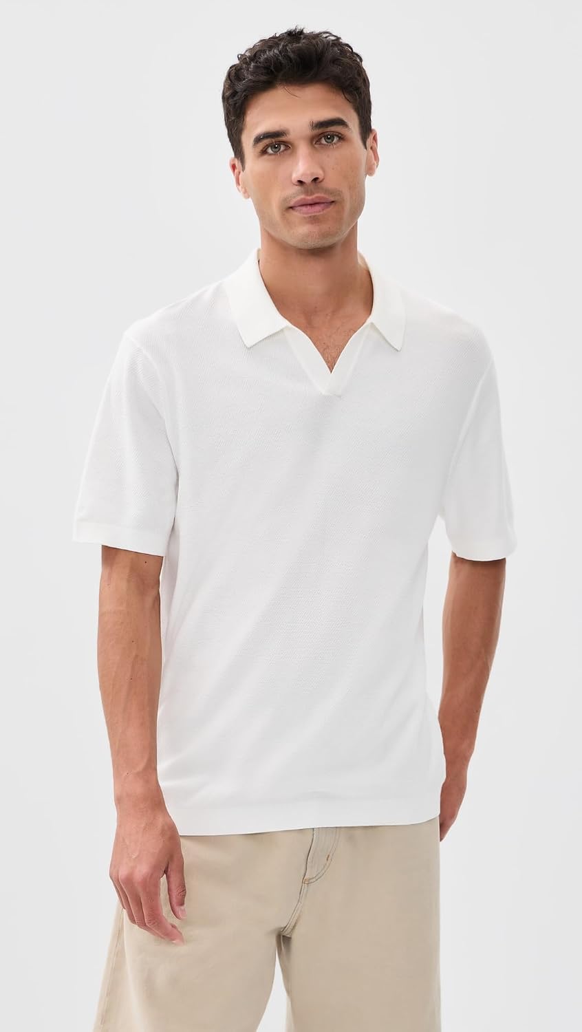 Theory Men's Brenan Johnny Collar Polo in Fine Bilen
