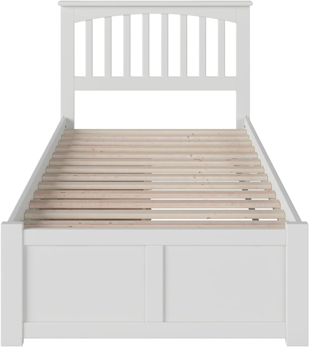 AFI, Mission Twin Platform Bed with Footboard & Storage Drawers, White