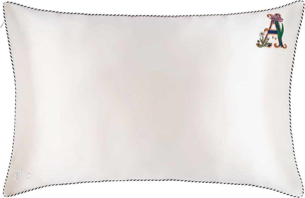 slip The Original Queen Pure Silk Pillow Case - 100% Pure 22 Momme Mulberry Silk - Queen Standard Size - Anti-Aging, Anti-BedHead, Anti-Sleep Crease, Initial Collection: Letter A (20' x 30')