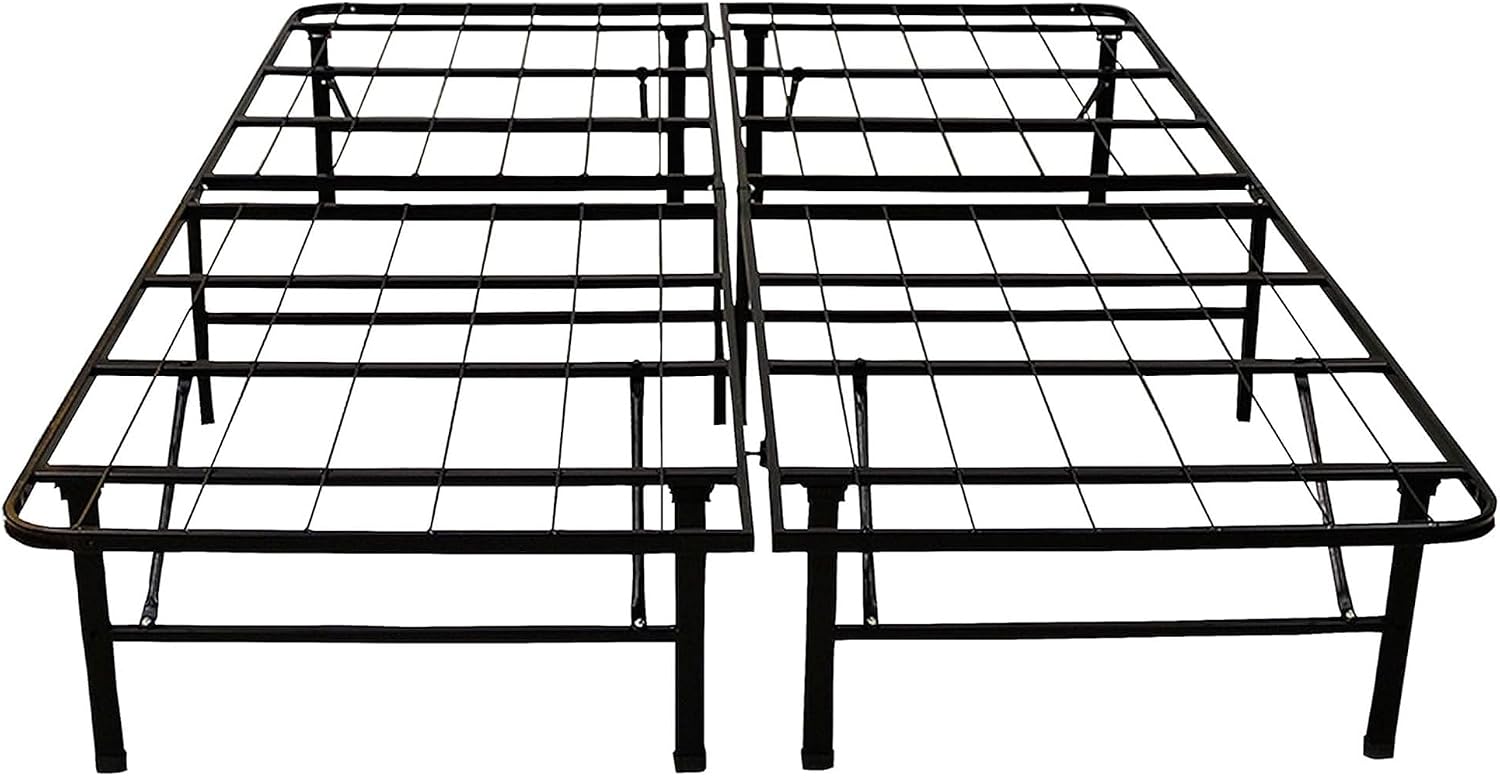 Hercules Folding Metal Bed Frame, 14 Inch Platform Mattress Foundation, Full