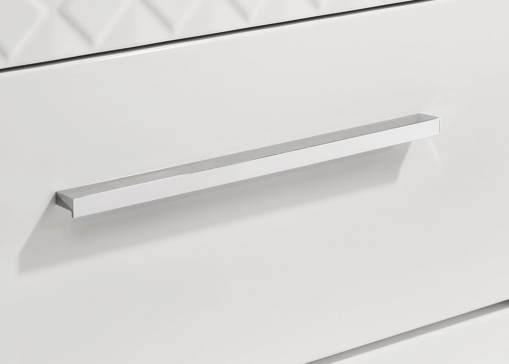 Coaster Home Furnishings Ives Contemporary 5-Piece Bedroom Set Queen Size LED Panel Bed Frame 57-inch Headboard White High Gloss 224941Q-S5