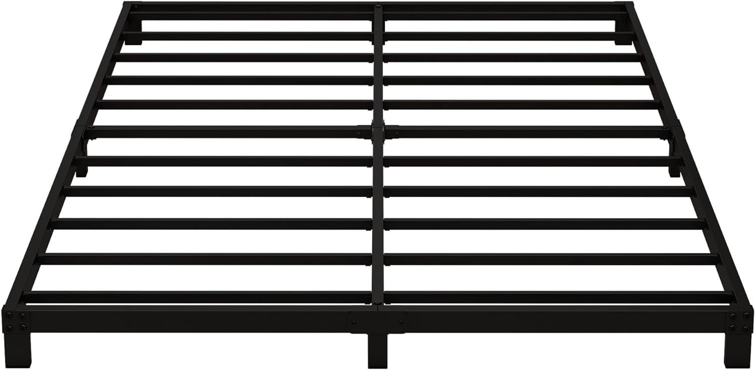 5 Inch Low King Bed Frame Heavy Duty Metal Platform, No Box Spring Needed, Easy Assembly Mattress Foundation, No Noise, Black