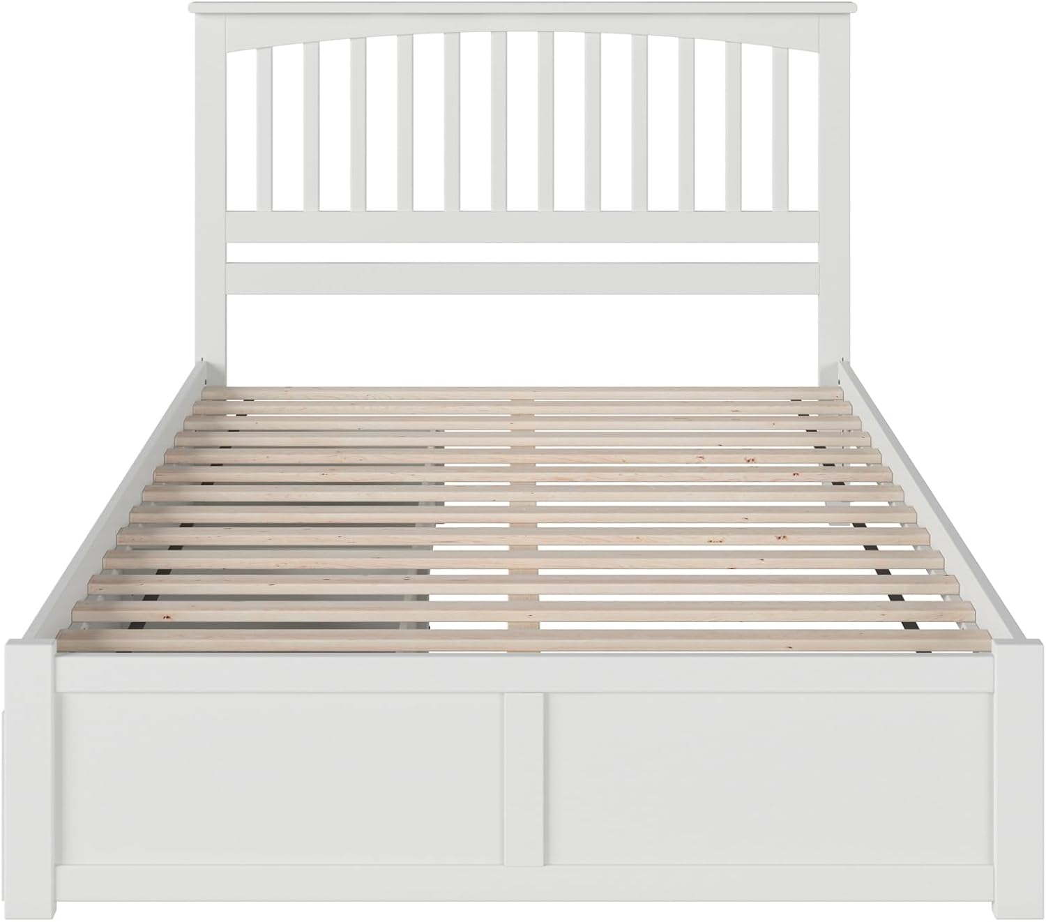 AFI, Mission Queen Platform Bed with Footboard & Storage Drawers, White