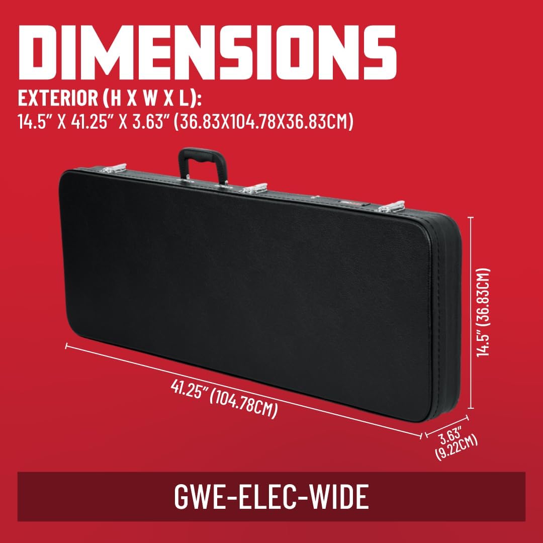 Gator Cases Hard-Shell Wood Case for Wide Body Electric Guitars; Fits PRS Style Guitars and More (GWE-ELEC-WIDE)