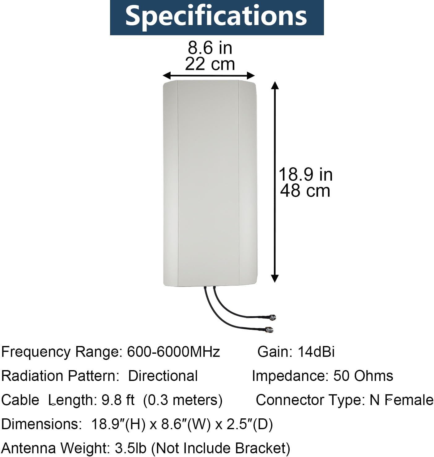 5G 4G LTE Cellular Antenna Kit 2x2 MIMO Directional Panel Antenna for T-Mobile AT&T Verizon Hotspot Router Modem Home Internet (Antenna w/ 32ft SMA Cable TS9 N Male Adaptors and Pole Mount Bracket