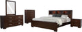 Coaster Home Furnishings Jessica Contemporary 5-Piece Bedroom Set Queen Size LED Storage Bookcase Bed Frame 47-inch Headboard Cappuccino 200719Q-S5
