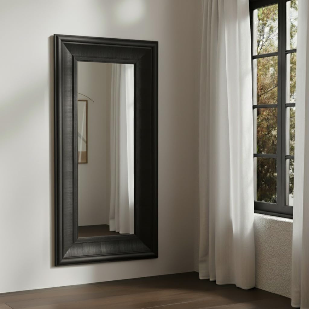 SAFAVIEH Couture Collection - Kaya Black Wood Rectangle Mirror