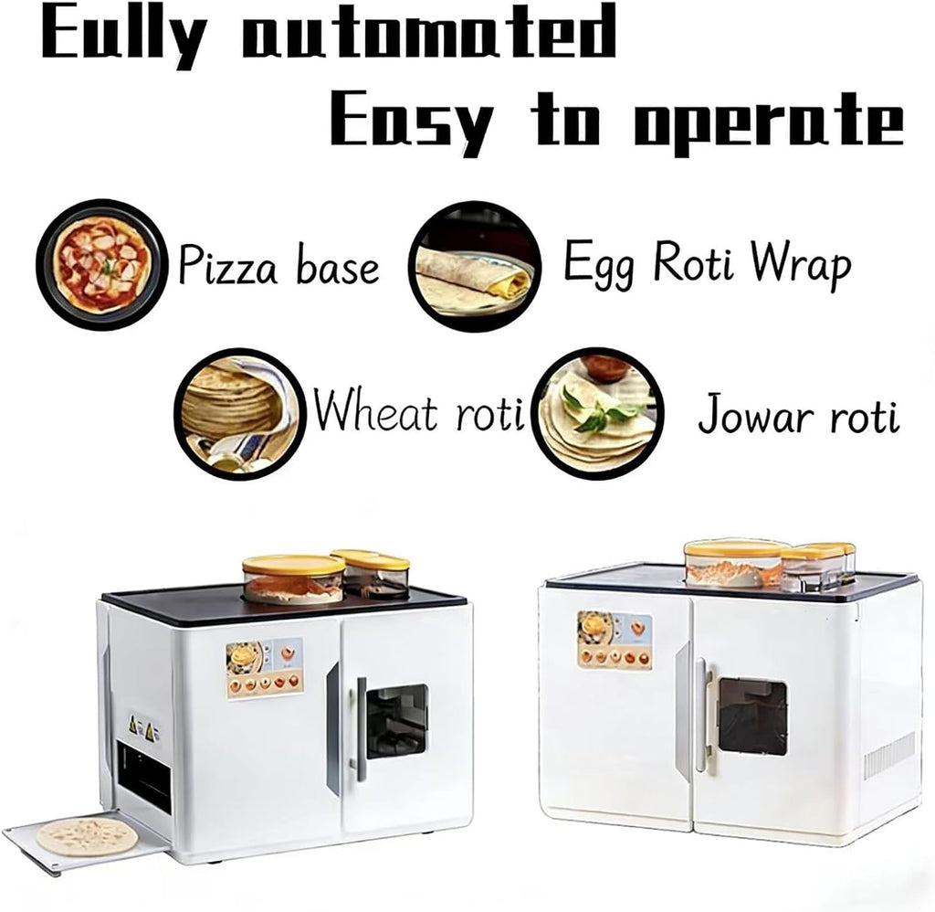 Fully Automatic Roti Chapati Maker Chapati Tortilla Pancake Flatbreads Pita Making Machine One Key to Make 20 Pcs/One Time for Chapati, Flour Tortilla, Dosa, Tawa