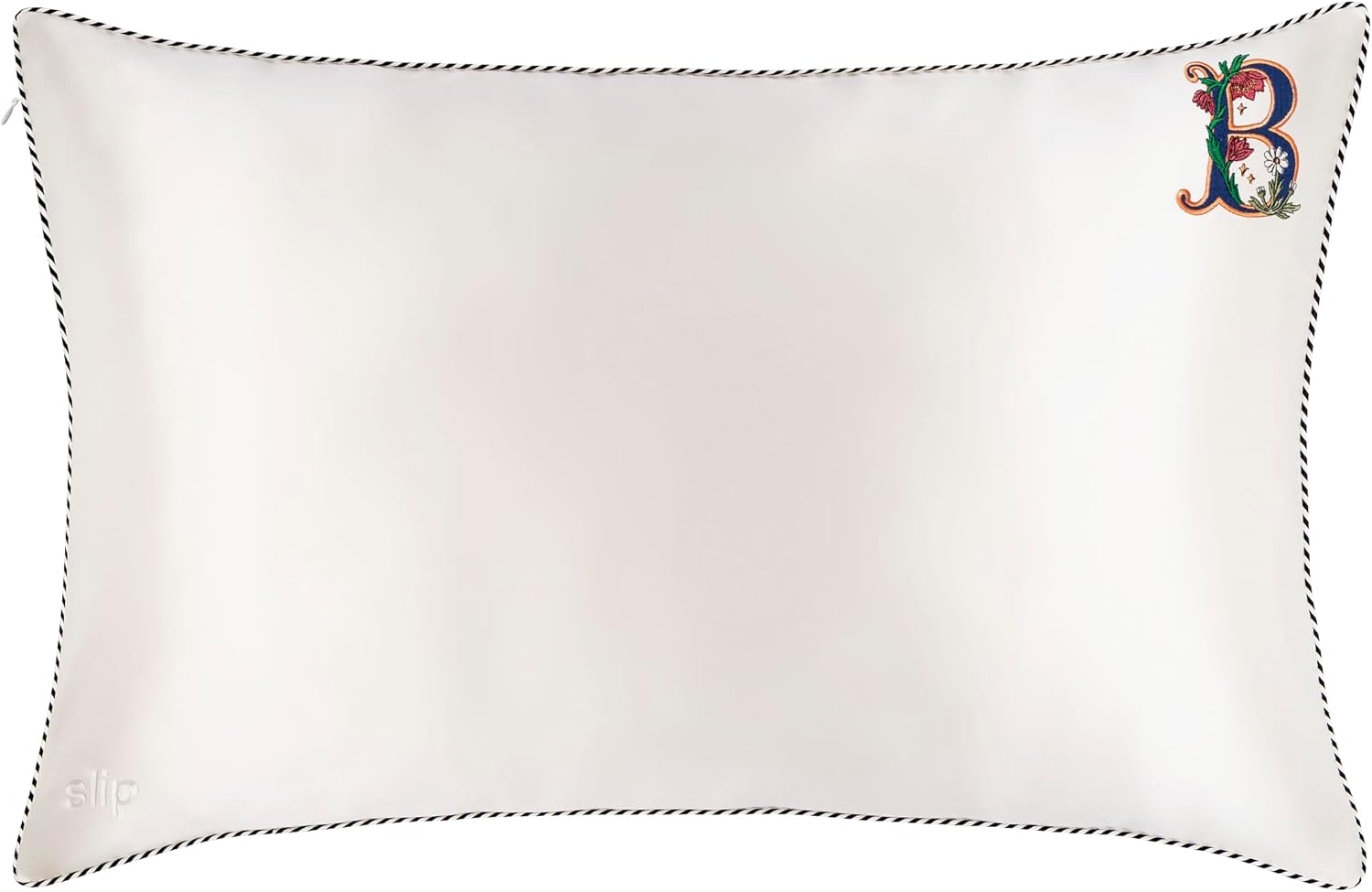 slip The Original Queen Pure Silk Pillow Case - 100% Pure 22 Momme Mulberry Silk - Queen Standard Size - Anti-Aging, Anti-BedHead, Anti-Sleep Crease, Initial Collection: Letter B (20' x 30')