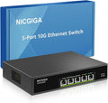 5 Port 10G Ethernet Switch Unmanaged,with 5X 10Gb Base-T RJ45 Ports, NICGIGA 10Gbps Network Switch Easy for 10G NAS,PC,WiFi7 Router,10G Adapter/NIC. Desktop or 19-inch Rack Mount, Plug and Play.