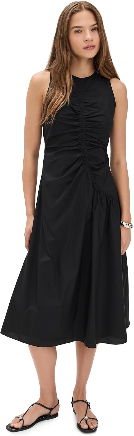 Theory Women's Asymmetrical Ruched Tank Dress