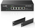 5 Port 10Gb RJ45 Web Managed Ethernet Network Switch, 5 x 10 Gigabit Base-T Port | 10Gbps Multi-Gig Swicth Support 5G-2.5G-1G-100M | 19 Inch Rack Mount | 100G Bandwidth | Metal Casing | Built-in Fan