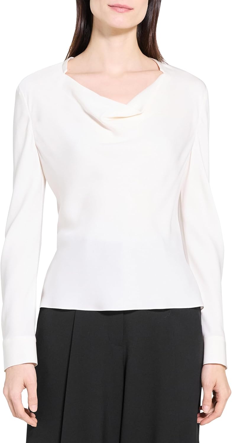 Theory Women's Silk Cowl Blouse