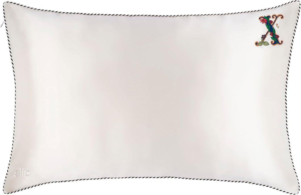 slip The Original Queen Pure Silk Pillow Case - 100% Pure 22 Momme Mulberry Silk - Queen Standard Size - Anti-Aging, Anti-BedHead, Anti-Sleep Crease, Initial Collection: Letter X (20' x 30')