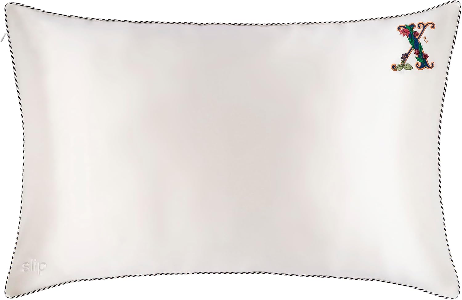 slip The Original Queen Pure Silk Pillow Case - 100% Pure 22 Momme Mulberry Silk - Queen Standard Size - Anti-Aging, Anti-BedHead, Anti-Sleep Crease, Initial Collection: Letter X (20' x 30')