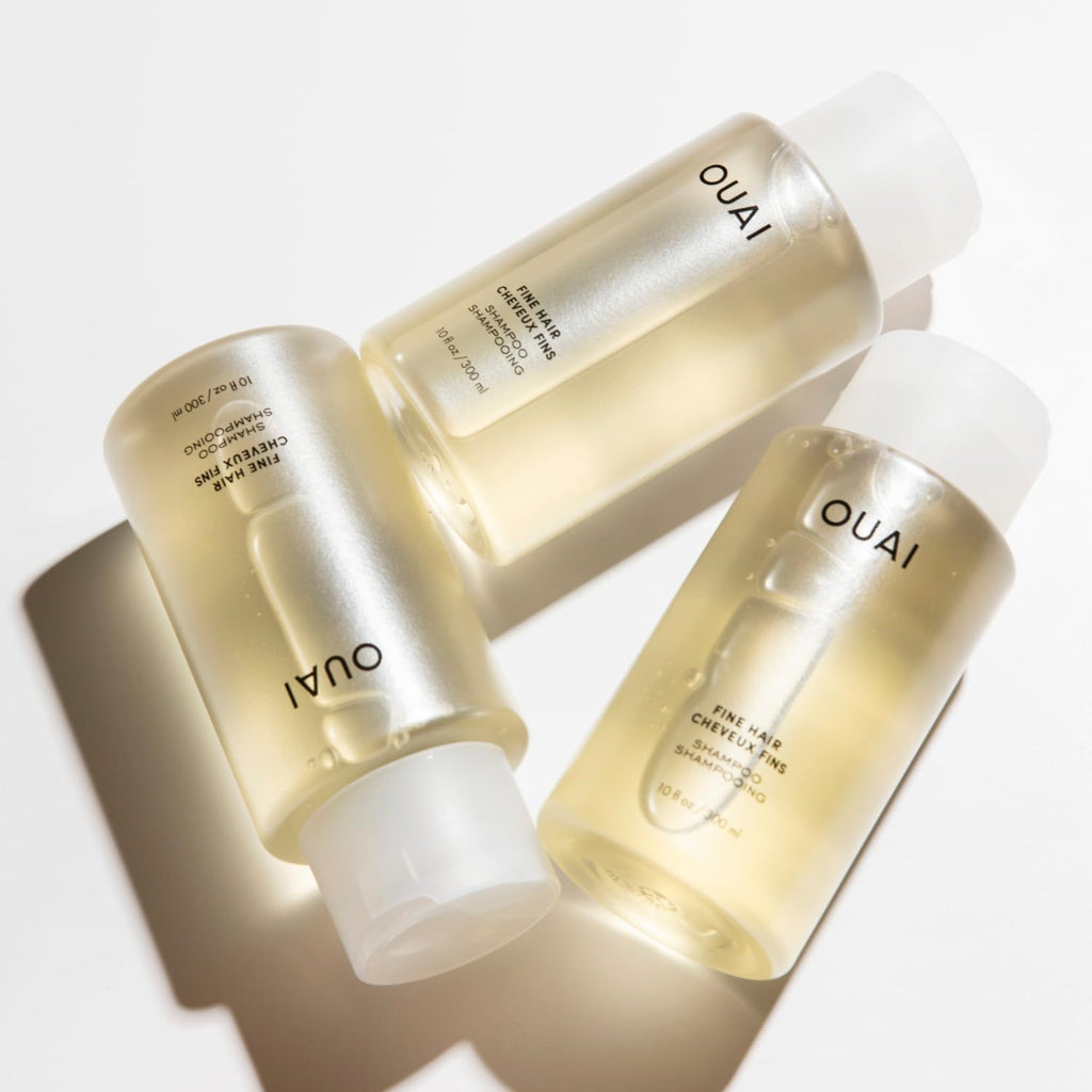 OUAI Healthy Hair & Hand Bundle - Fine Hair Shampoo, Conditioner, Hand Wash & Lotion - Hydrating Body Care Set (4 Count, 2x 10oz/2x 16oz)