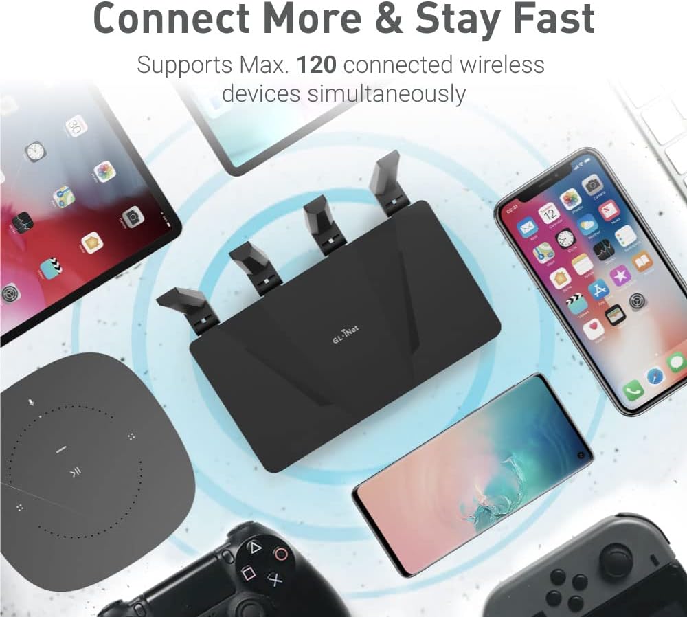 GL.iNet GL-AX1800(Flint) WiFi 6 Dual Band Gigabit Wireless Internet Router & GL-MT3000 (Beryl AX) Portable Travel Router