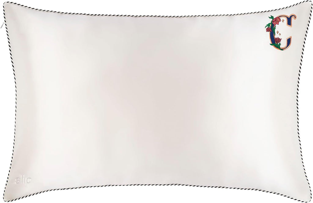 slip The Original Queen Pure Silk Pillow Case - 100% Pure 22 Momme Mulberry Silk - Queen Standard Size - Anti-Aging, Anti-BedHead, Anti-Sleep Crease, Initial Collection: Letter C (20' x 30')