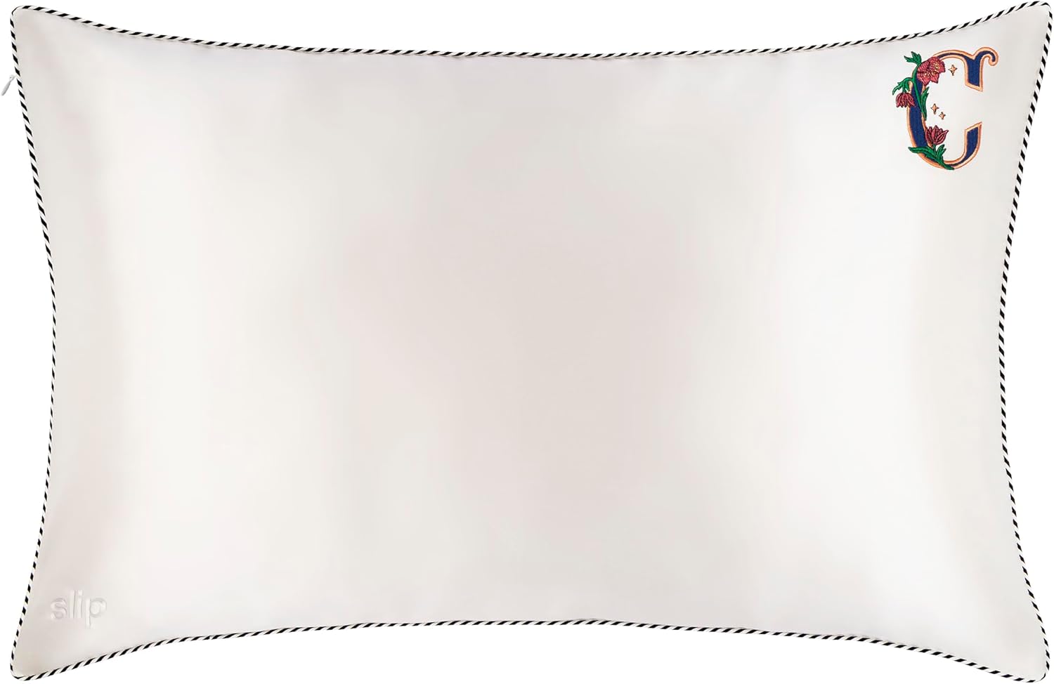 slip The Original Queen Pure Silk Pillow Case - 100% Pure 22 Momme Mulberry Silk - Queen Standard Size - Anti-Aging, Anti-BedHead, Anti-Sleep Crease, Initial Collection: Letter C (20' x 30')