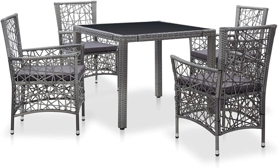 5 Piece Patio Dining Set Poly Rattan Grayqueen Bed Frame with headboard Queen Size Bed Frame King Size Bed Frame King Platform Bed Frame Metal Bed Frame Queen Size