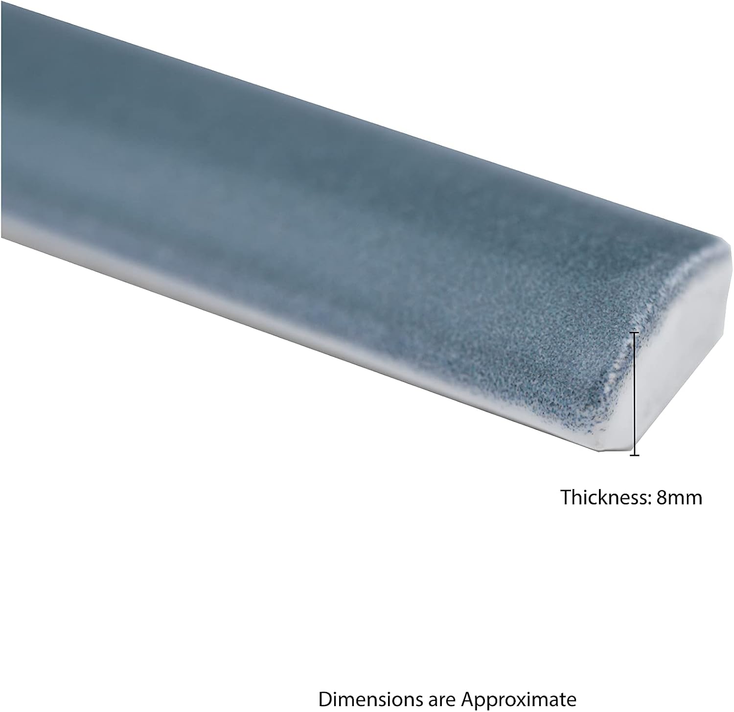 MSI Renzo Denim 0.6 Inch x 12 Inch Quarter Round Molding Ceramic Wall Tiles - Blue