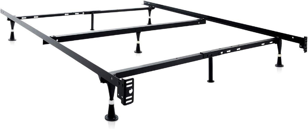 STRUCTURES Heavy Duty Adjustable Metal Bed Frame with 7 Legs, Center Support and Glides Only - Queen, Full XL, Full, Twin XL, Twin