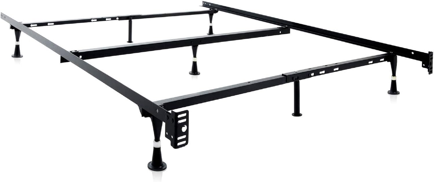 STRUCTURES Heavy Duty Adjustable Metal Bed Frame with 7 Legs, Center Support and Glides Only - Queen, Full XL, Full, Twin XL, Twin