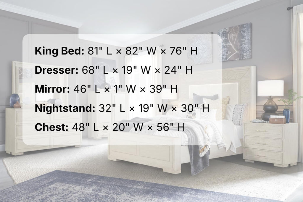 First of a Kind Celine Modern 5 Piece King Bedroom Set with Warm Wood Finish Clean Contemporary Design Coordinated Furniture Collection