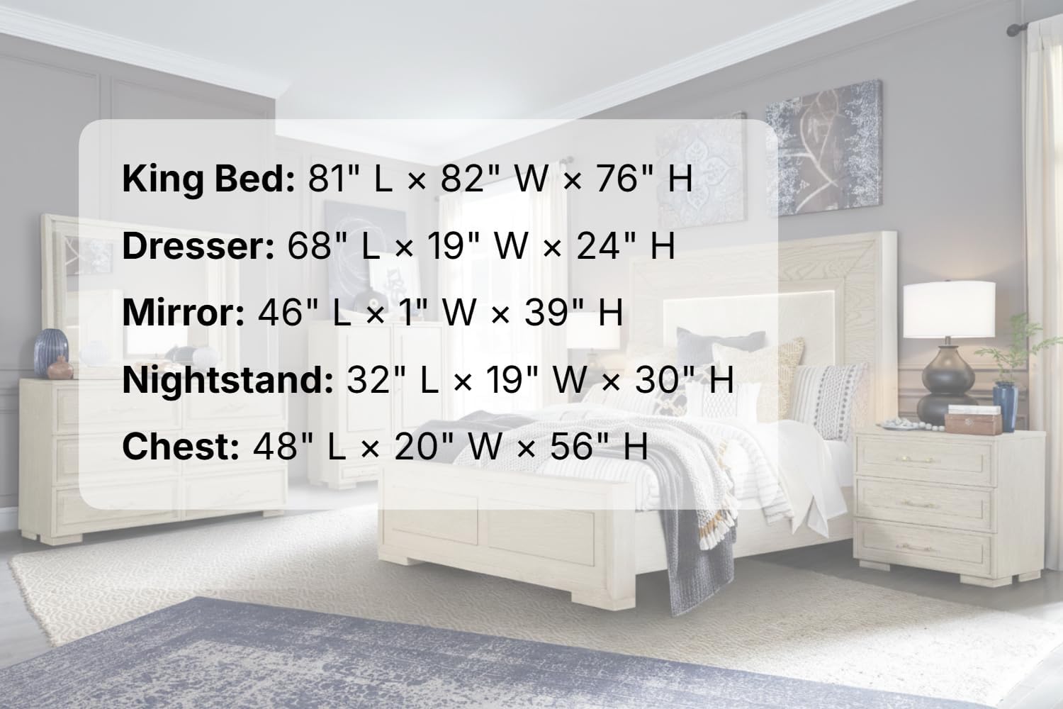 First of a Kind Celine Modern 5 Piece King Bedroom Set with Warm Wood Finish Clean Contemporary Design Coordinated Furniture Collection