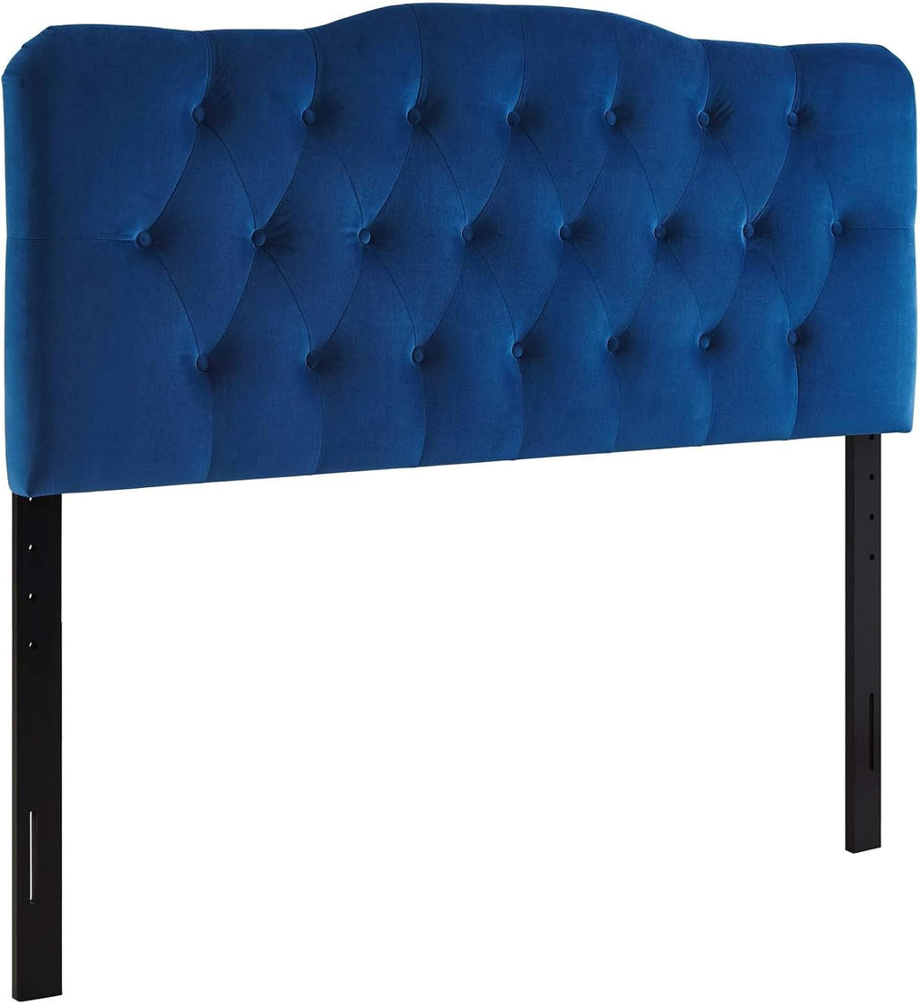 Modway Annabel Diamond Tufted Performance Velvet Queen Headboard in Navy