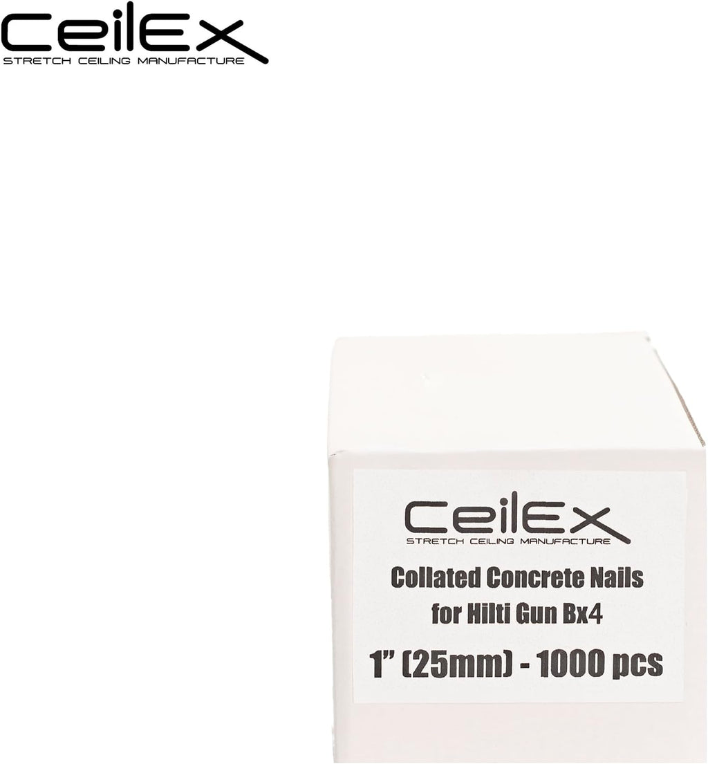 1000x Collated Concrete Nails 1'' (25mm) - for Hilti nails only B4 MX, BX4