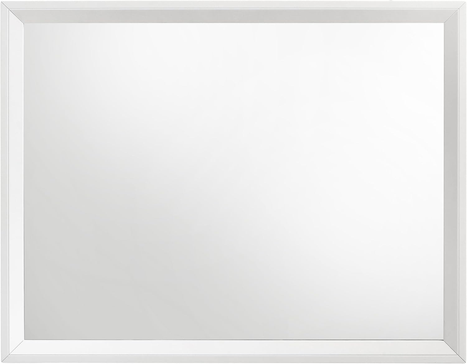 Coaster Home Furnishings Sonora Contemporary 5-Piece Bedroom Set Leatherette Upholstered Queen Size Panel Bed Frame 54-inch Headboard White 224861Q-S5