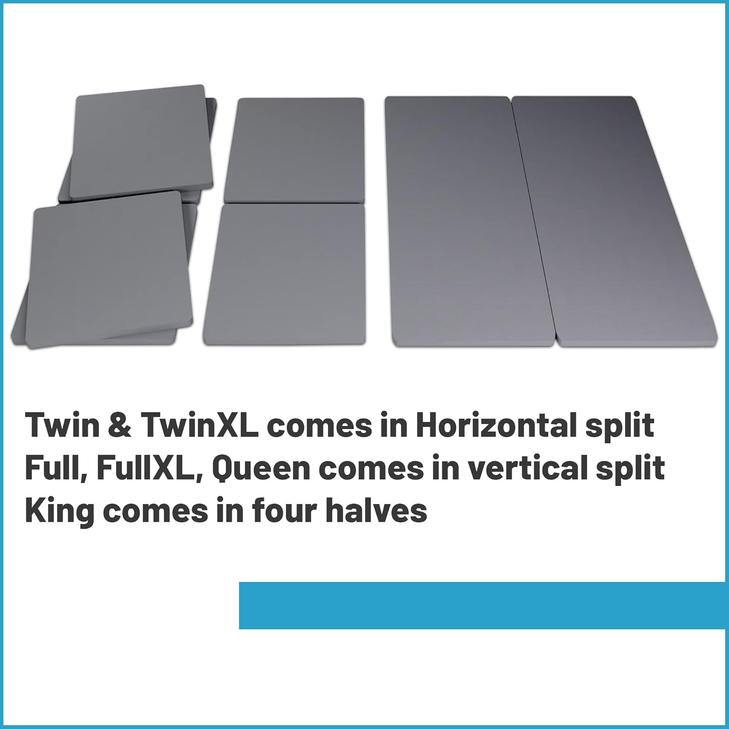 1.5-Inch Split Bunkie Board for Mattress/Bed, Fully Assembled, Improved Comfort and Support, Queen, Grey