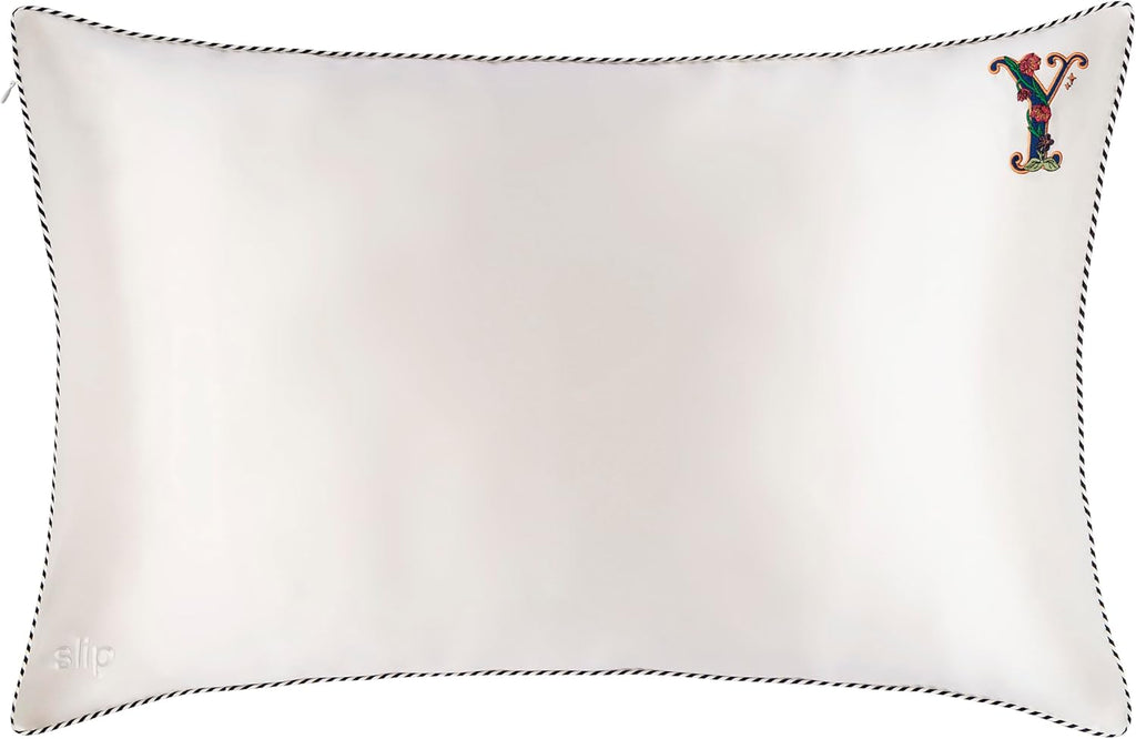 slip The Original Queen Pure Silk Pillow Case - 100% Pure 22 Momme Mulberry Silk - Queen Standard Size - Anti-Aging, Anti-BedHead, Anti-Sleep Crease, Initial Collection: Letter Y (20' x 30')