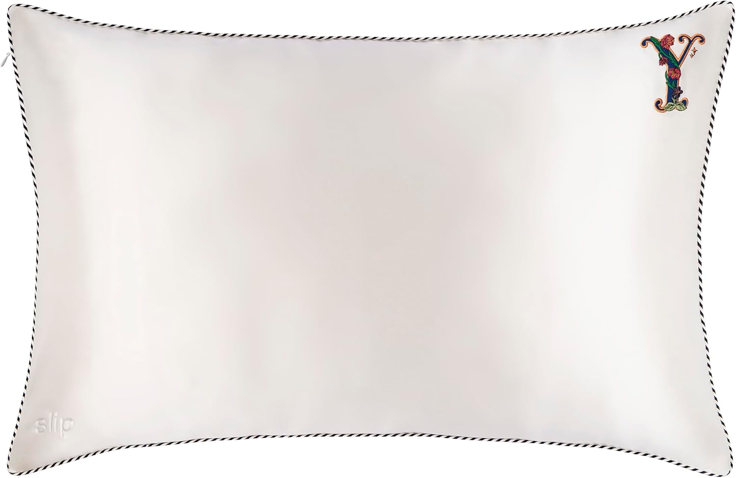 slip The Original Queen Pure Silk Pillow Case - 100% Pure 22 Momme Mulberry Silk - Queen Standard Size - Anti-Aging, Anti-BedHead, Anti-Sleep Crease, Initial Collection: Letter Y (20' x 30')