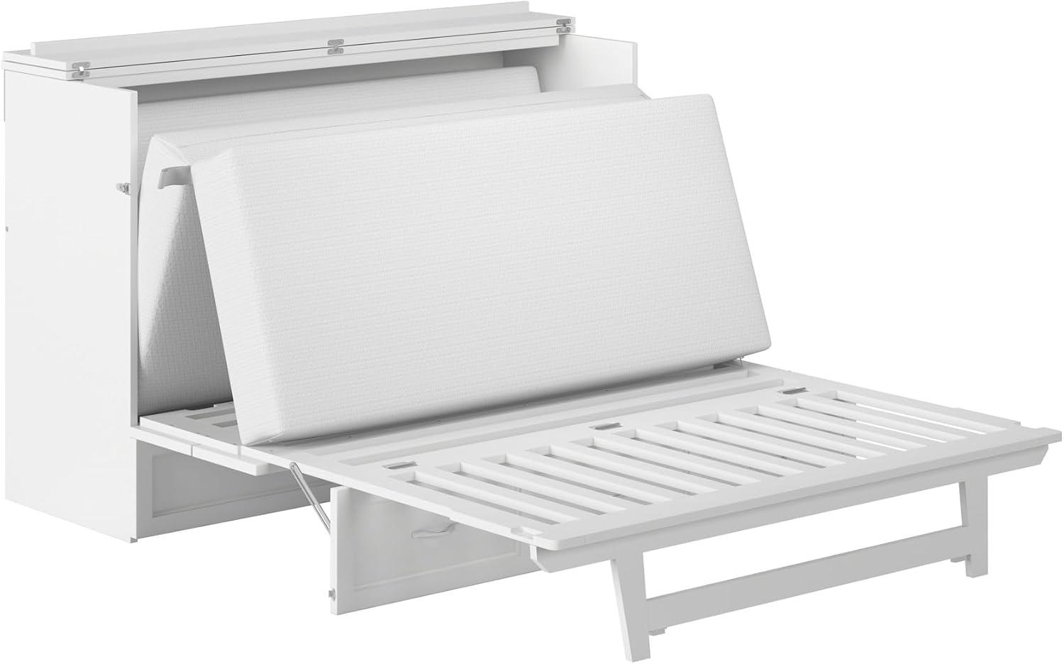 AFI Northfield Queen Size Murphy Bed Chest with Mattress, Storage, & Built-in Charger in White