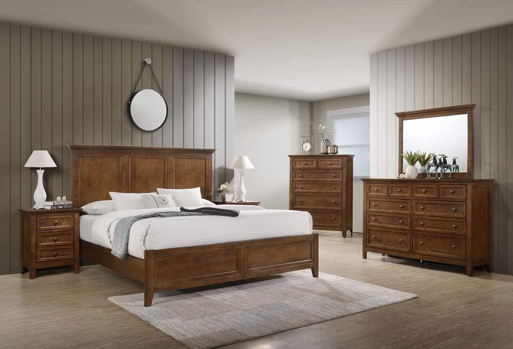 Intercon San Mateo Queen Size 5 Piece Panel Bedroom Set Tuscan Finish