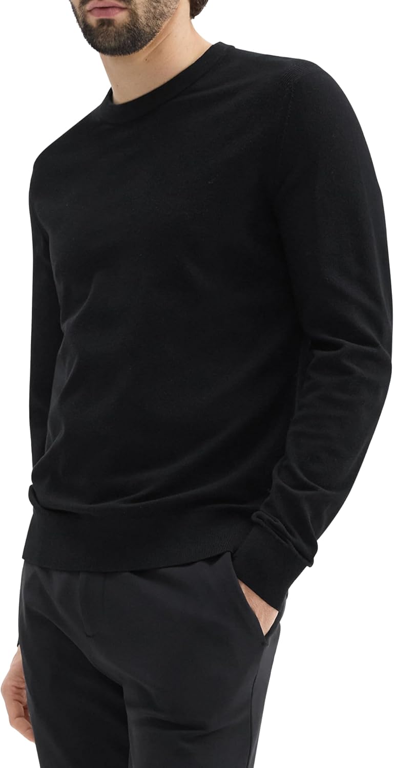 Theory Men's Riland Crewneck Grid in Light Bilen